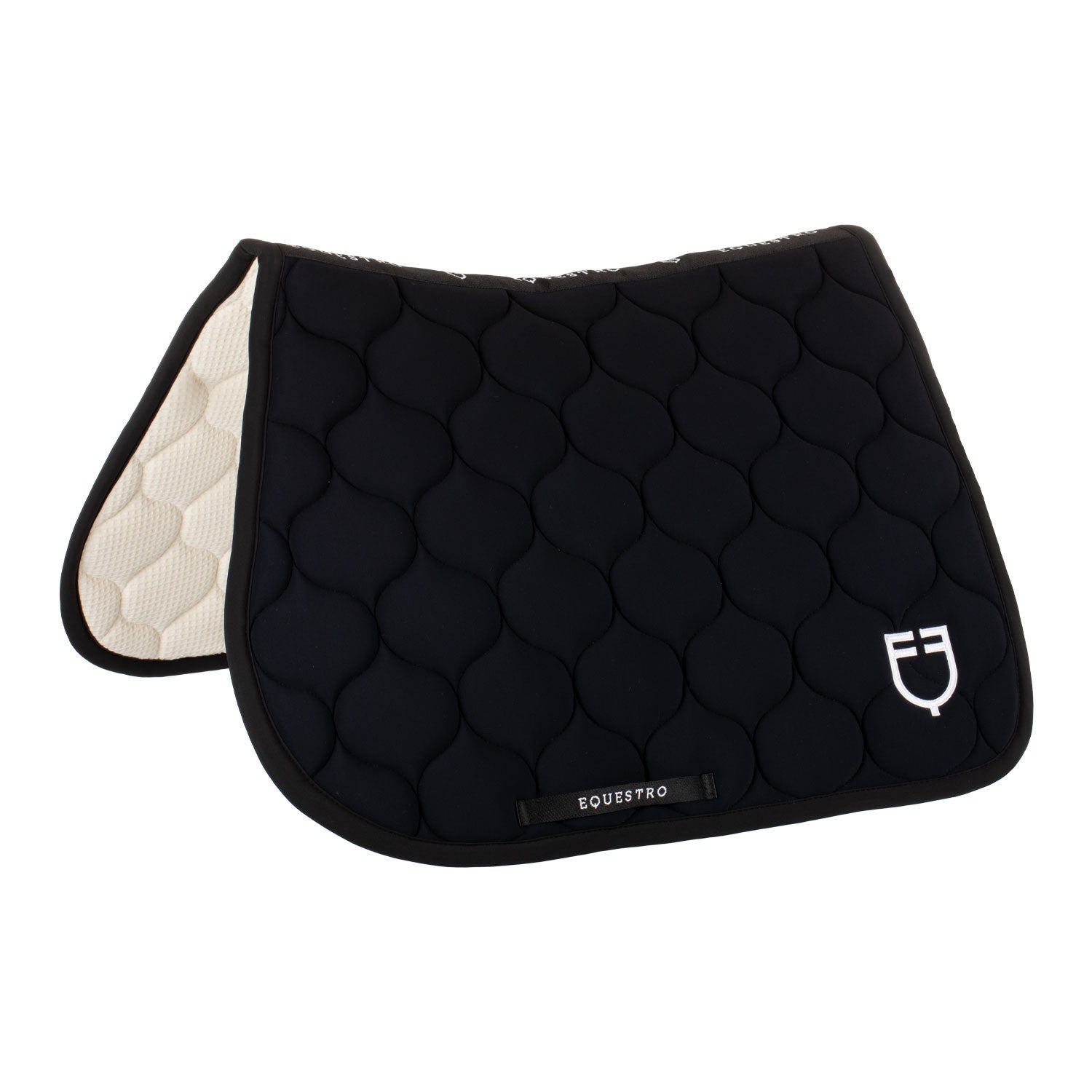 Jumping saddle pad with onion quilting.