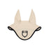 Perforated fabric fly veil with logo.