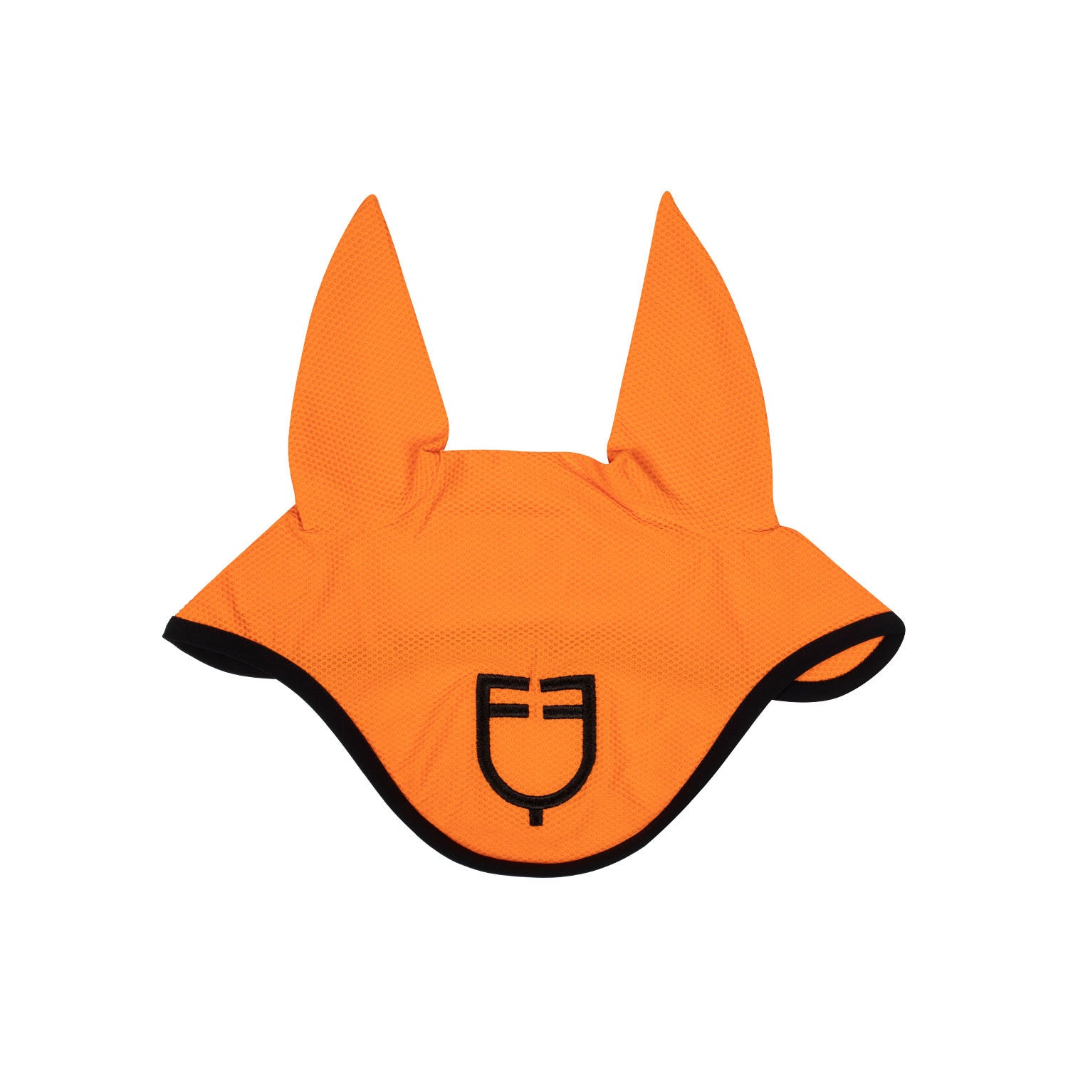 Perforated fabric fly veil with logo.