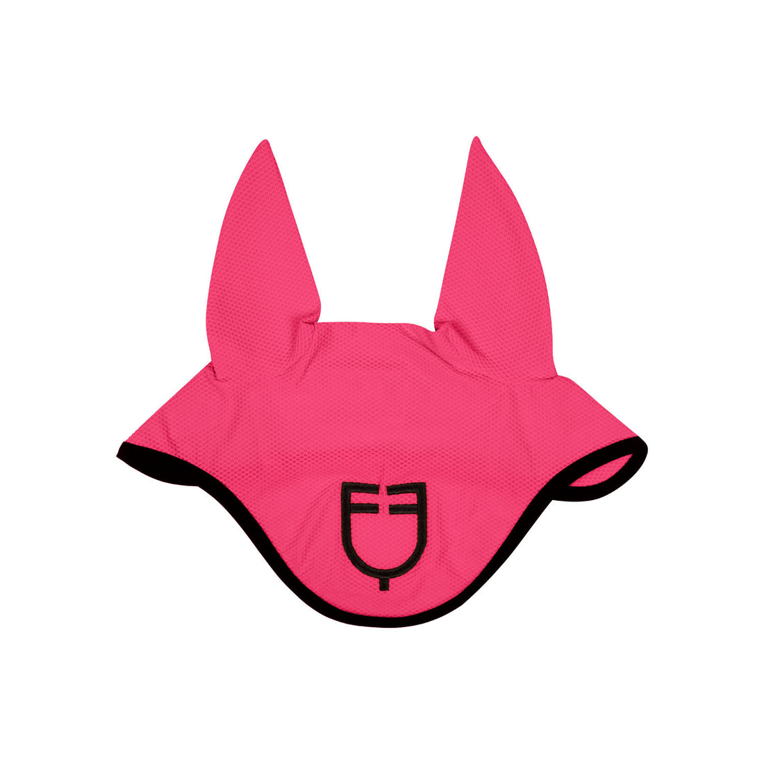 Perforated fabric fly veil with logo.