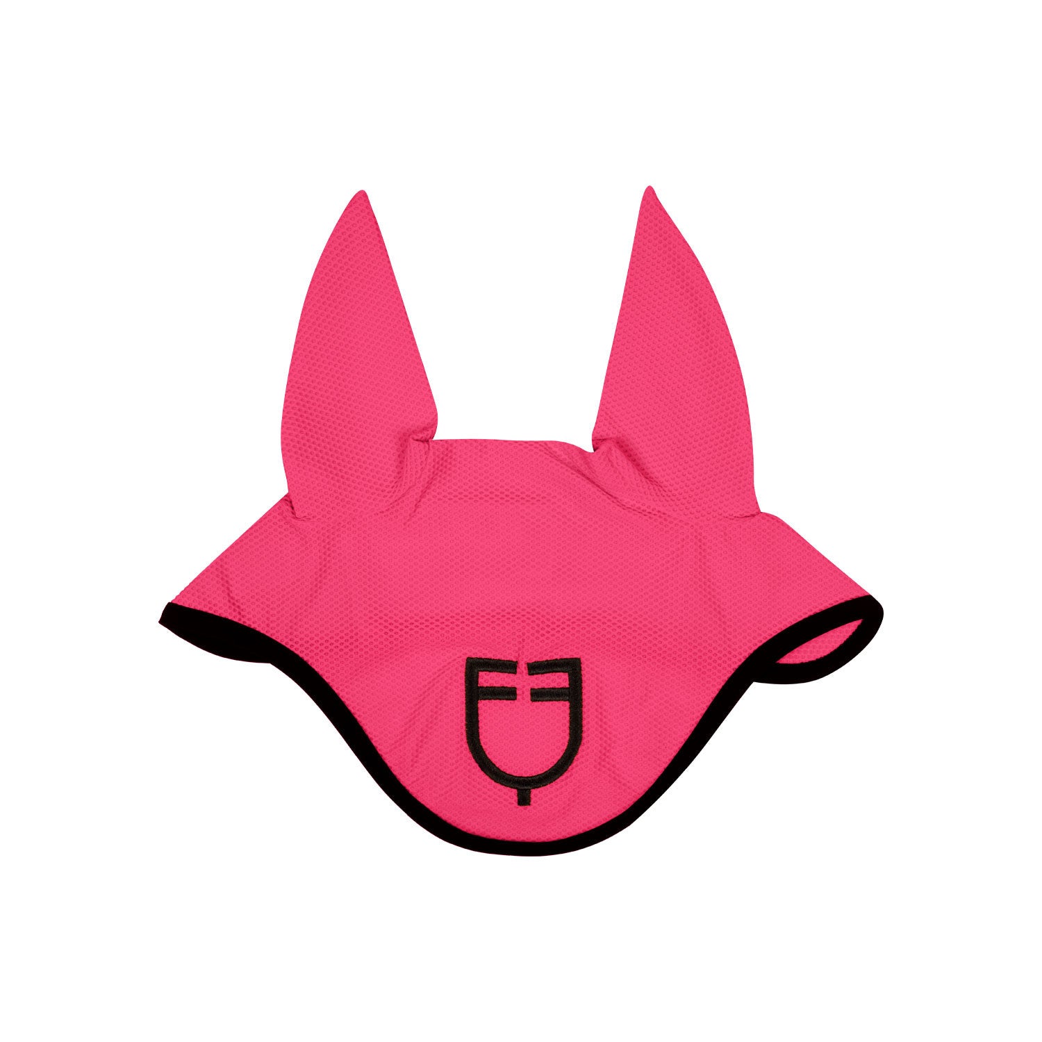 Perforated fabric fly veil with logo.