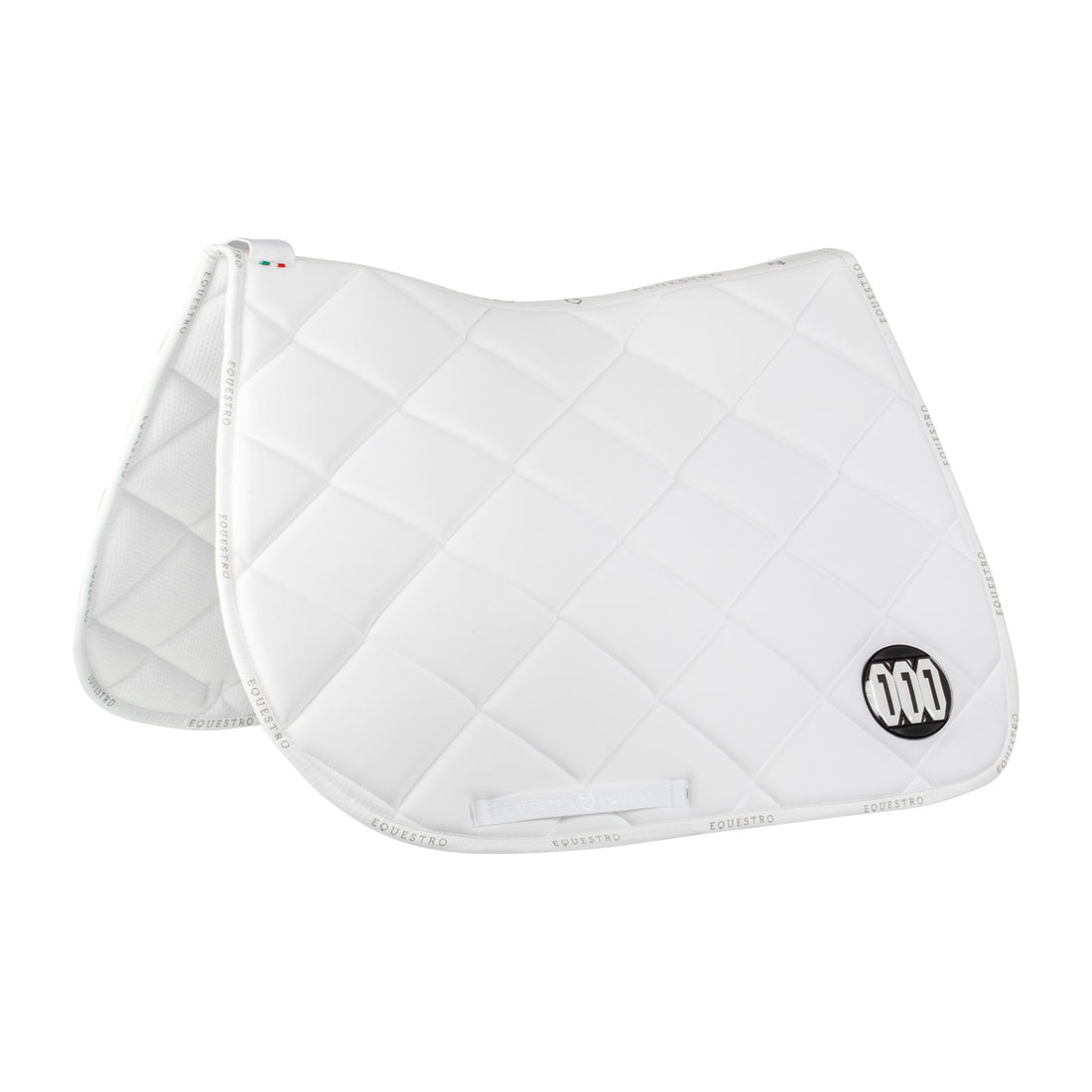 Technical fabric saddle pad with number holder.
