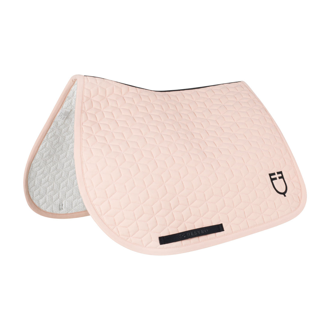 Jumping saddle pad cube quilting.