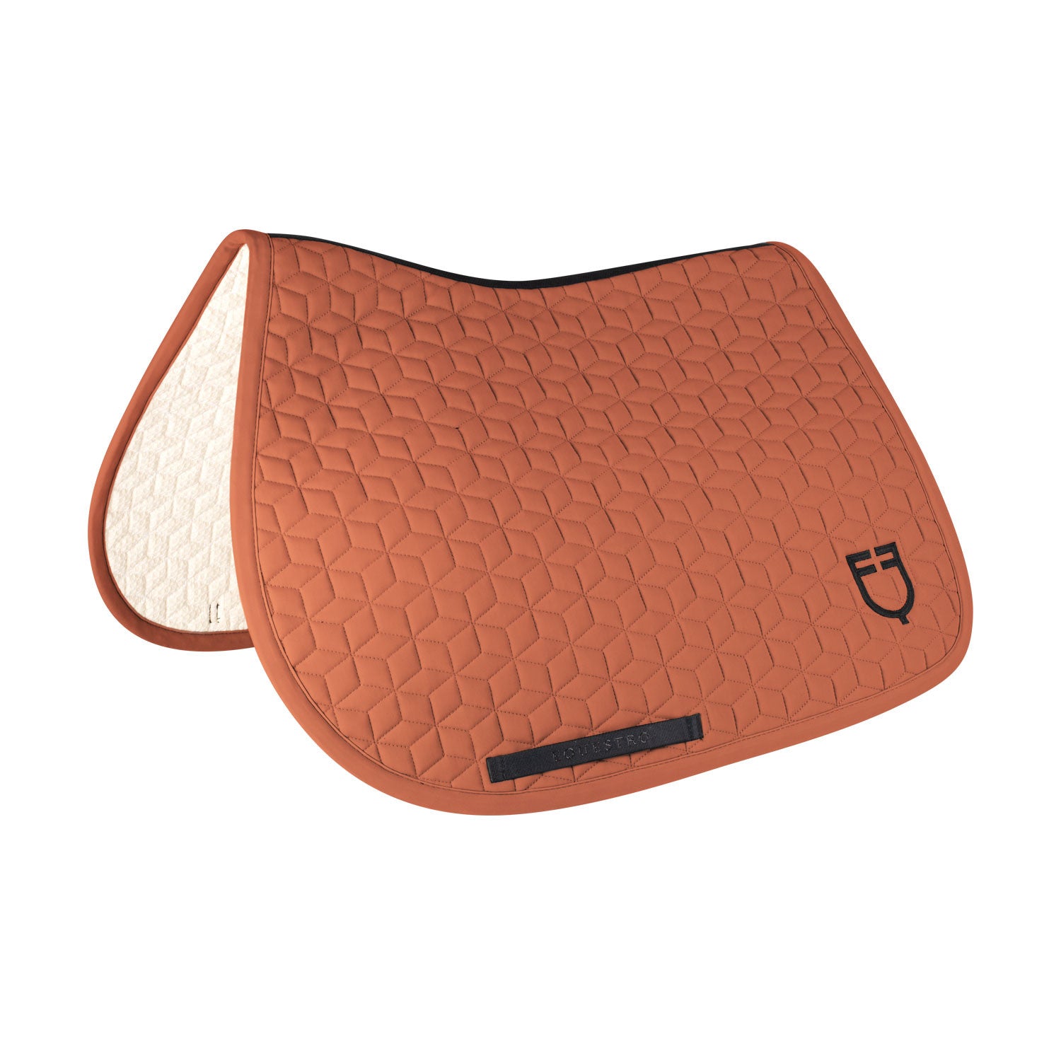 Jumping saddle pad cube quilting.