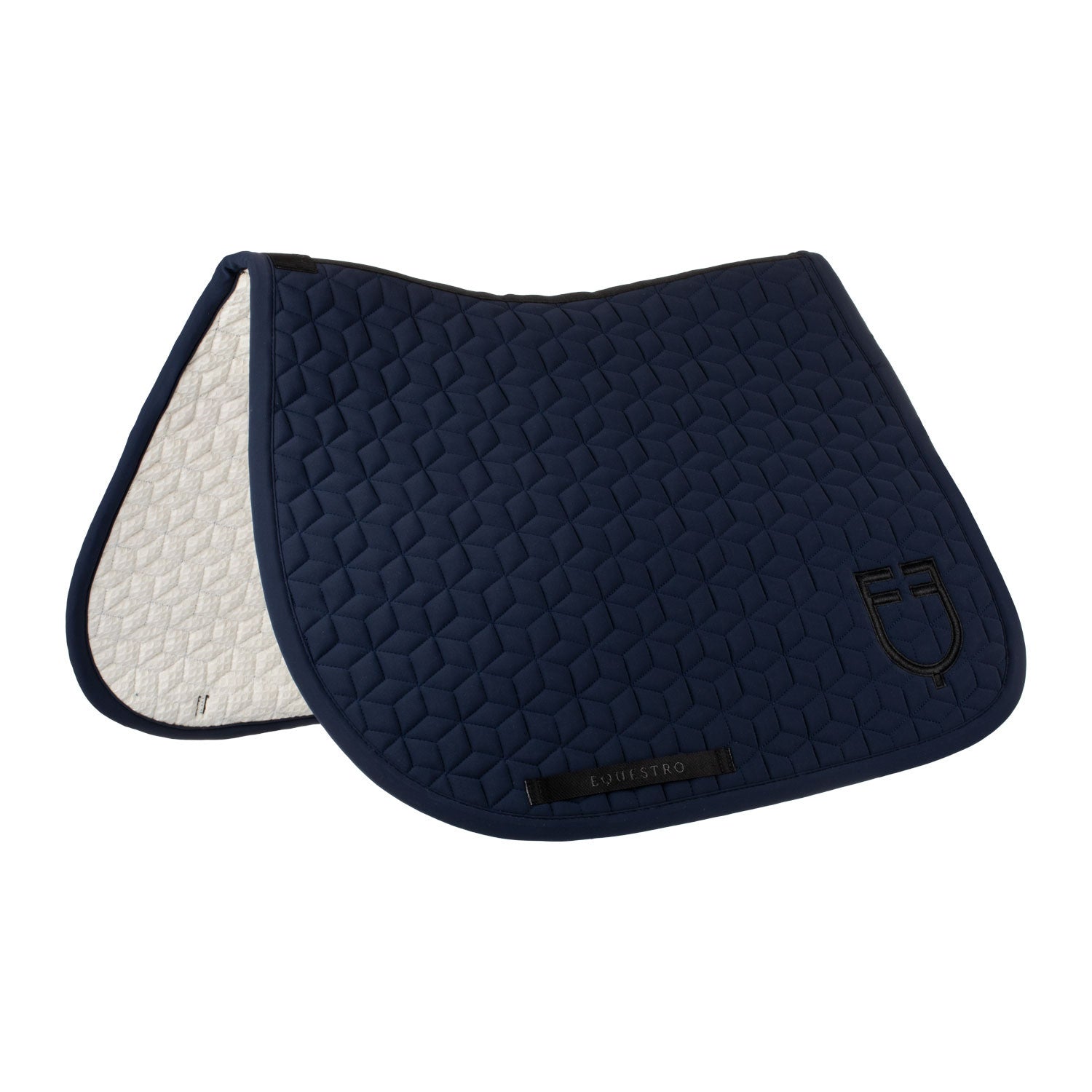 Jumping saddle pad cube quilting.