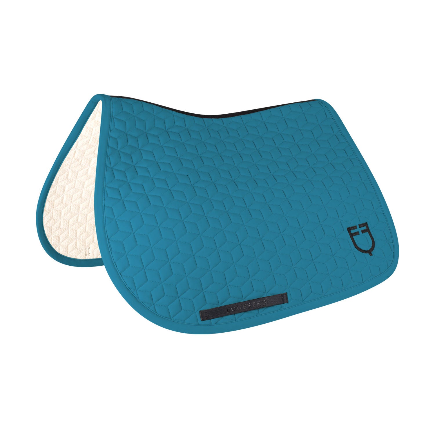 Jumping saddle pad cube quilting.