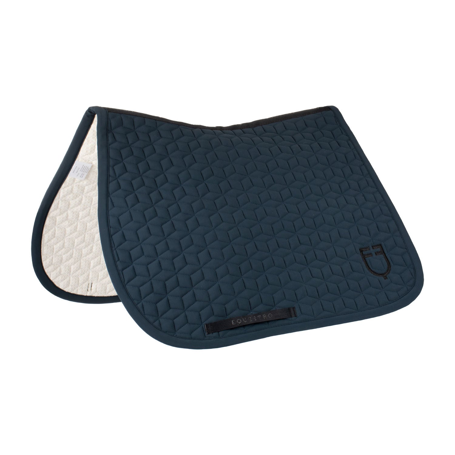 Jumping saddle pad cube quilting.