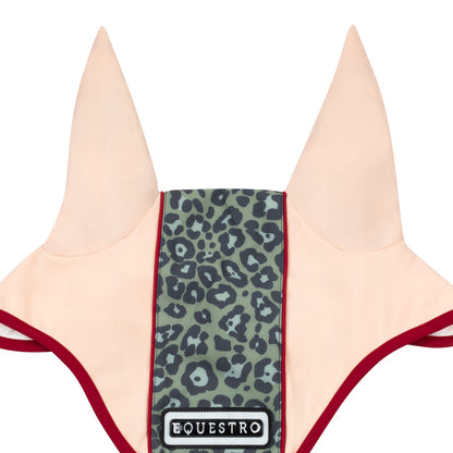 Equestro Fly Veil In Technical Fabric With Leopard Band