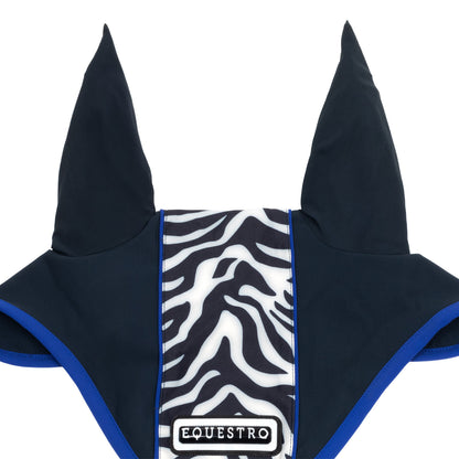 Equestro Fly Veil In Technical Fabric With Zebra Band