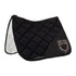 Dressage saddle pad rhinestone logo.