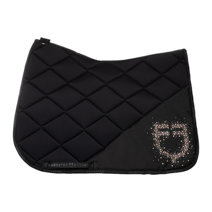Equestro Quilted Dressage Saddle Pad With Rhinestone Logo