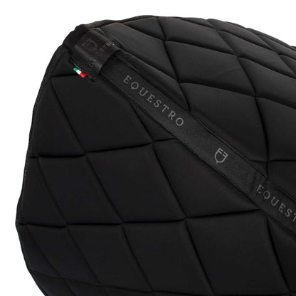 Equestro Quilted Dressage Saddle Pad With Rhinestone Logo