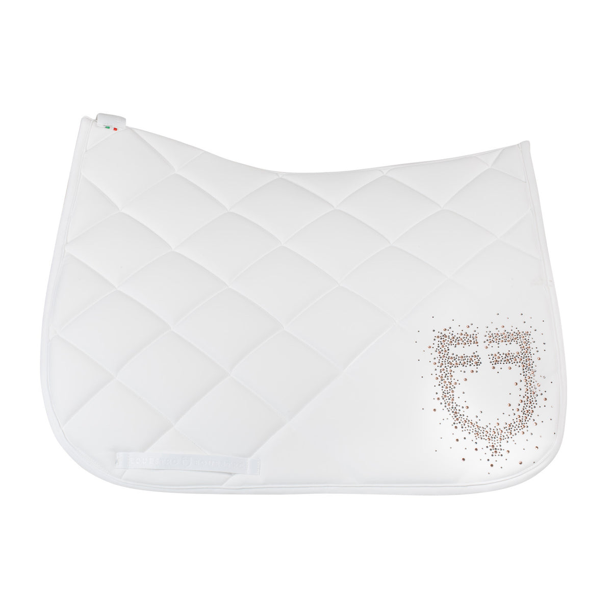 Equestro Quilted Dressage Saddle Pad With Rhinestone Logo