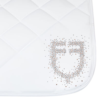 Equestro Quilted Dressage Saddle Pad With Rhinestone Logo