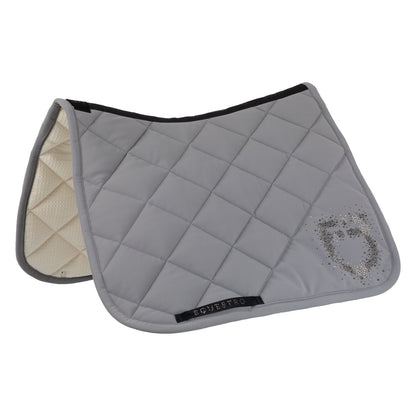 Equestro Dressage Saddle Pad With Rhinestone Logo