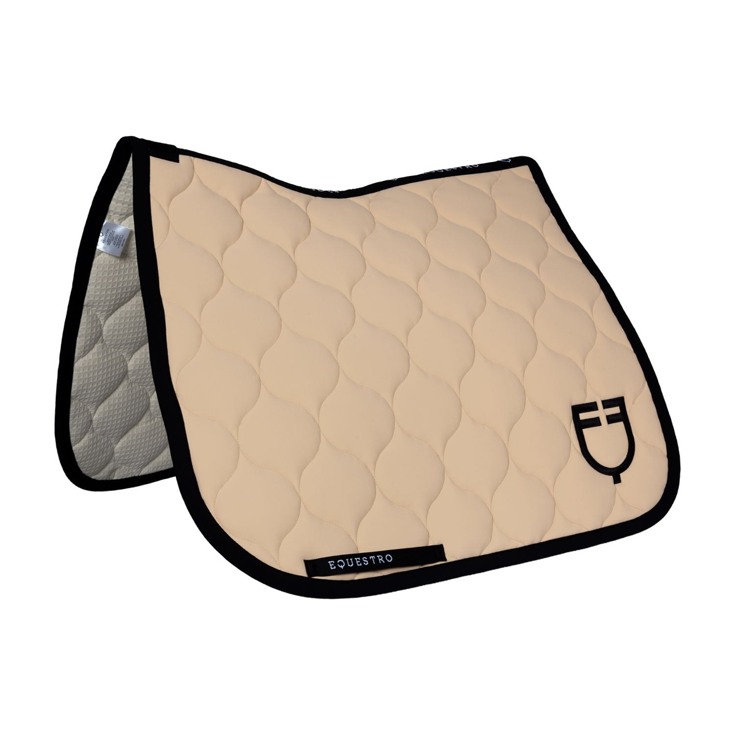 Dressage saddle pad with onion quilting.