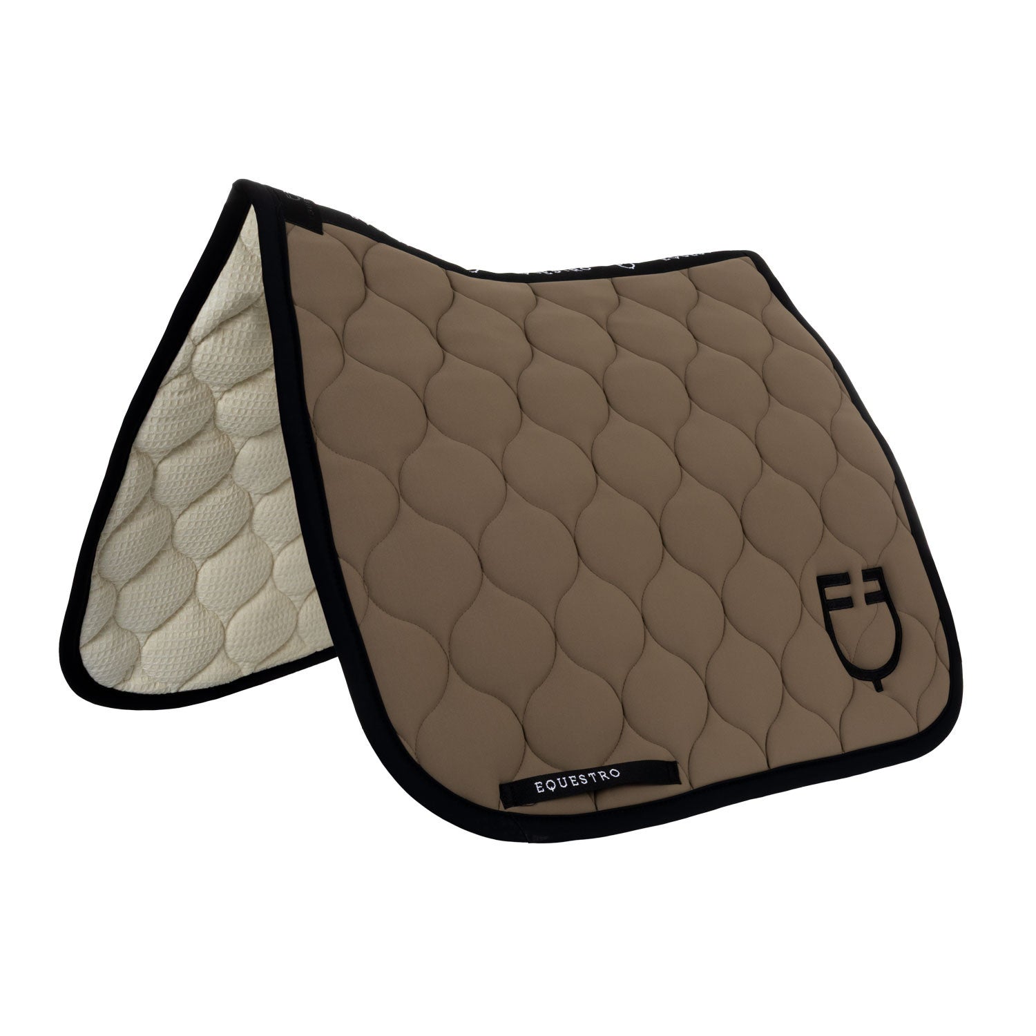 Dressage saddle pad with onion quilting.