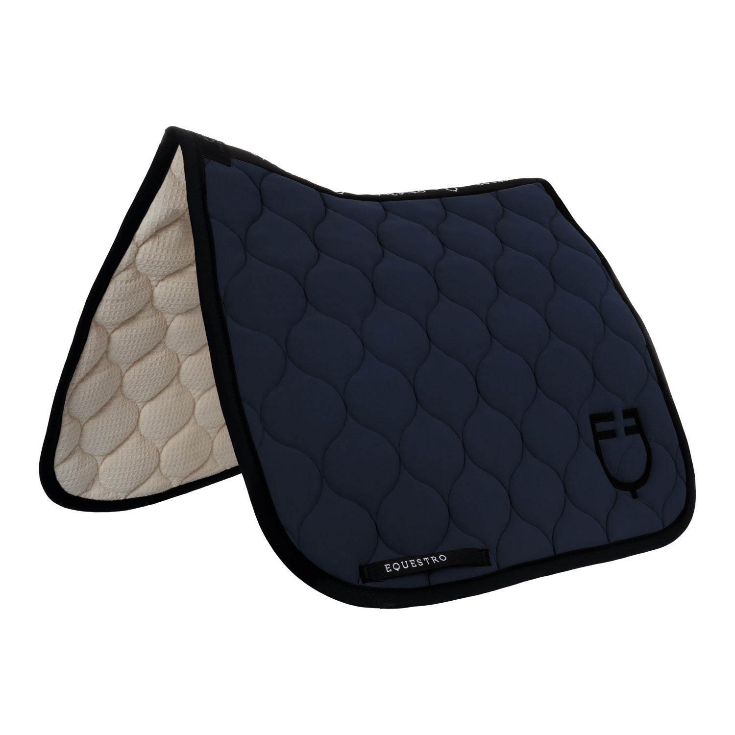 Dressage saddle pad with onion quilting.