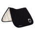 Dressage saddle pad with onion quilting.