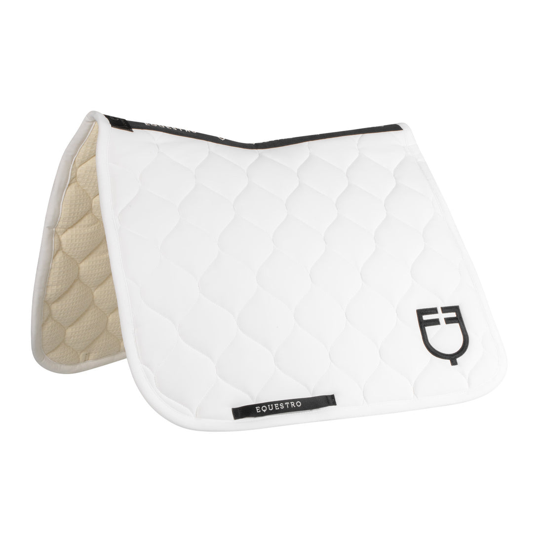 Dressage saddle pad with onion quilting.