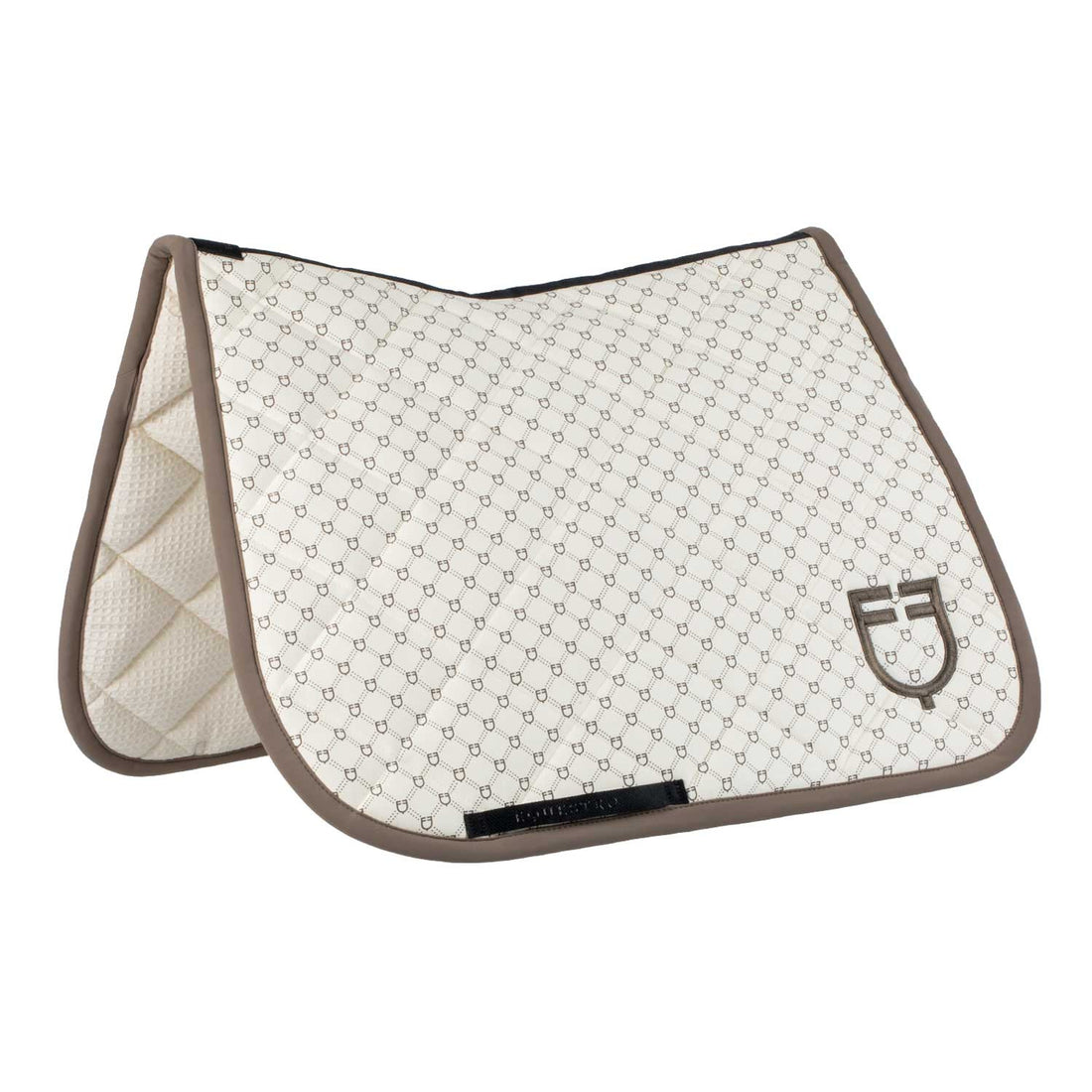 Dressage saddle pad with monogram print.