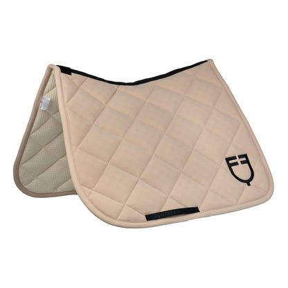 Dressage saddle pad with monogram print.