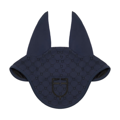 Fly veil with monogram print.