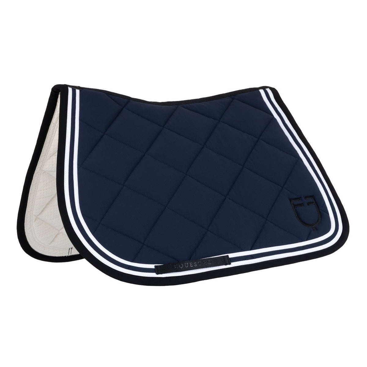 Equestro Double Stripes Jumping Saddle Pad In Technical Fabric
