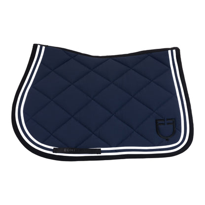 Equestro Double Stripes Jumping Saddle Pad In Technical Fabric