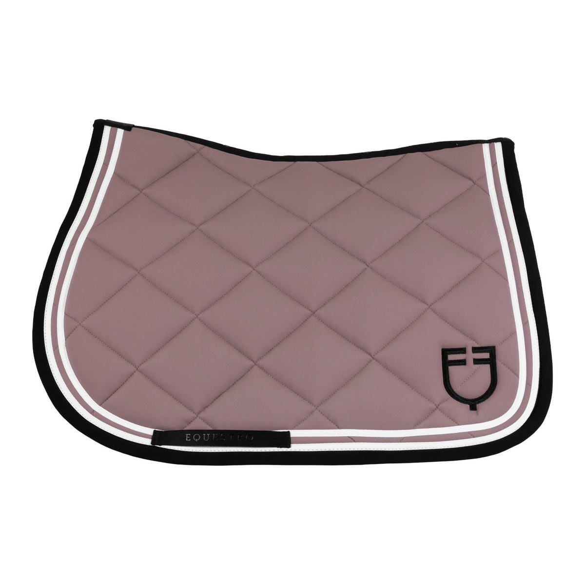 Equestro Double Stripes Jumping Saddle Pad In Technical Fabric