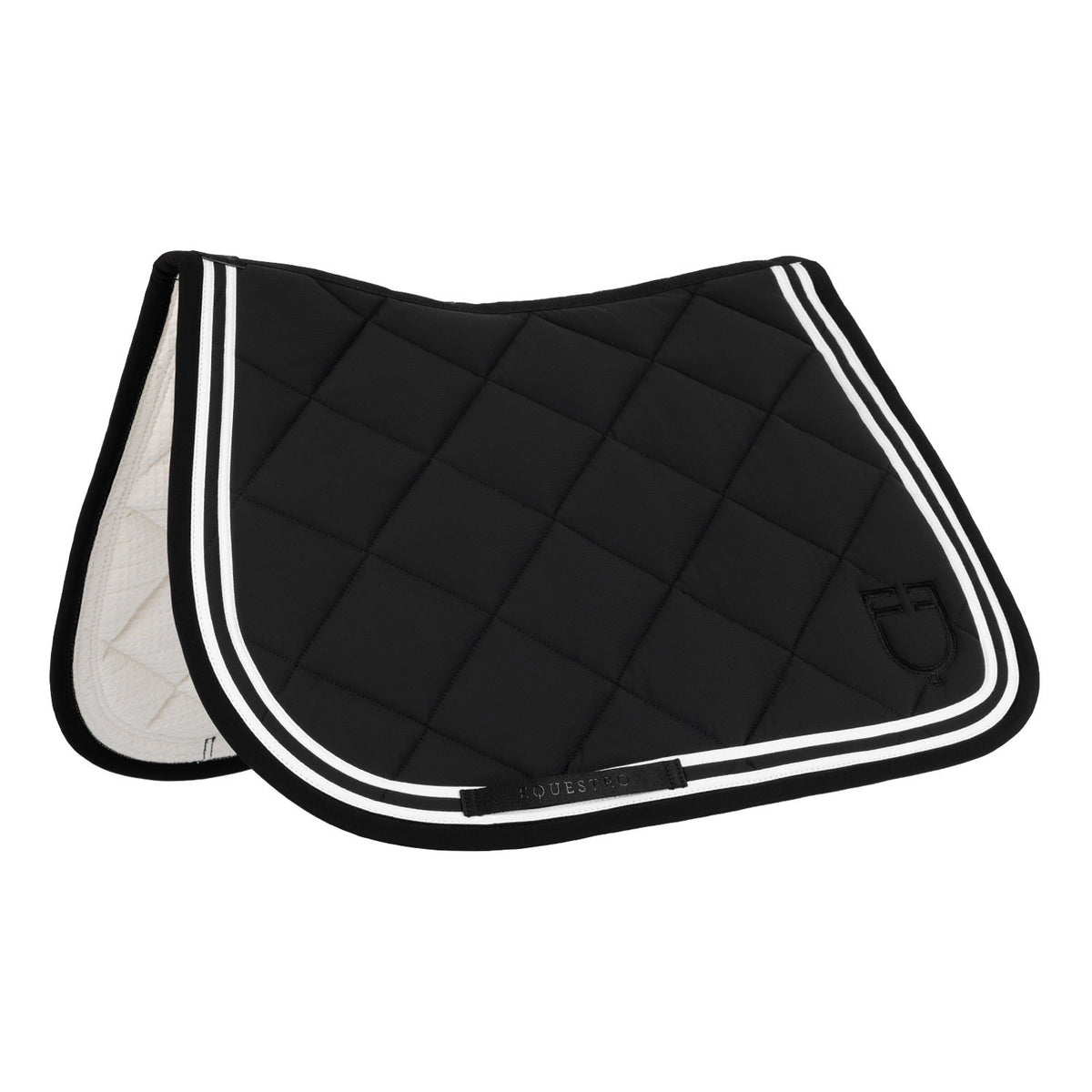 Equestro Double Stripes Jumping Saddle Pad In Technical Fabric