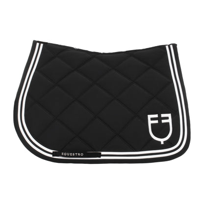 Equestro Double Stripes Jumping Saddle Pad In Technical Fabric