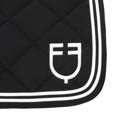 Equestro Double Stripes Jumping Saddle Pad In Technical Fabric