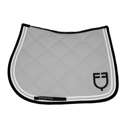 Equestro Double Stripes Jumping Saddle Pad In Technical Fabric