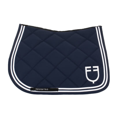 Equestro Double Stripes Jumping Saddle Pad In Technical Fabric