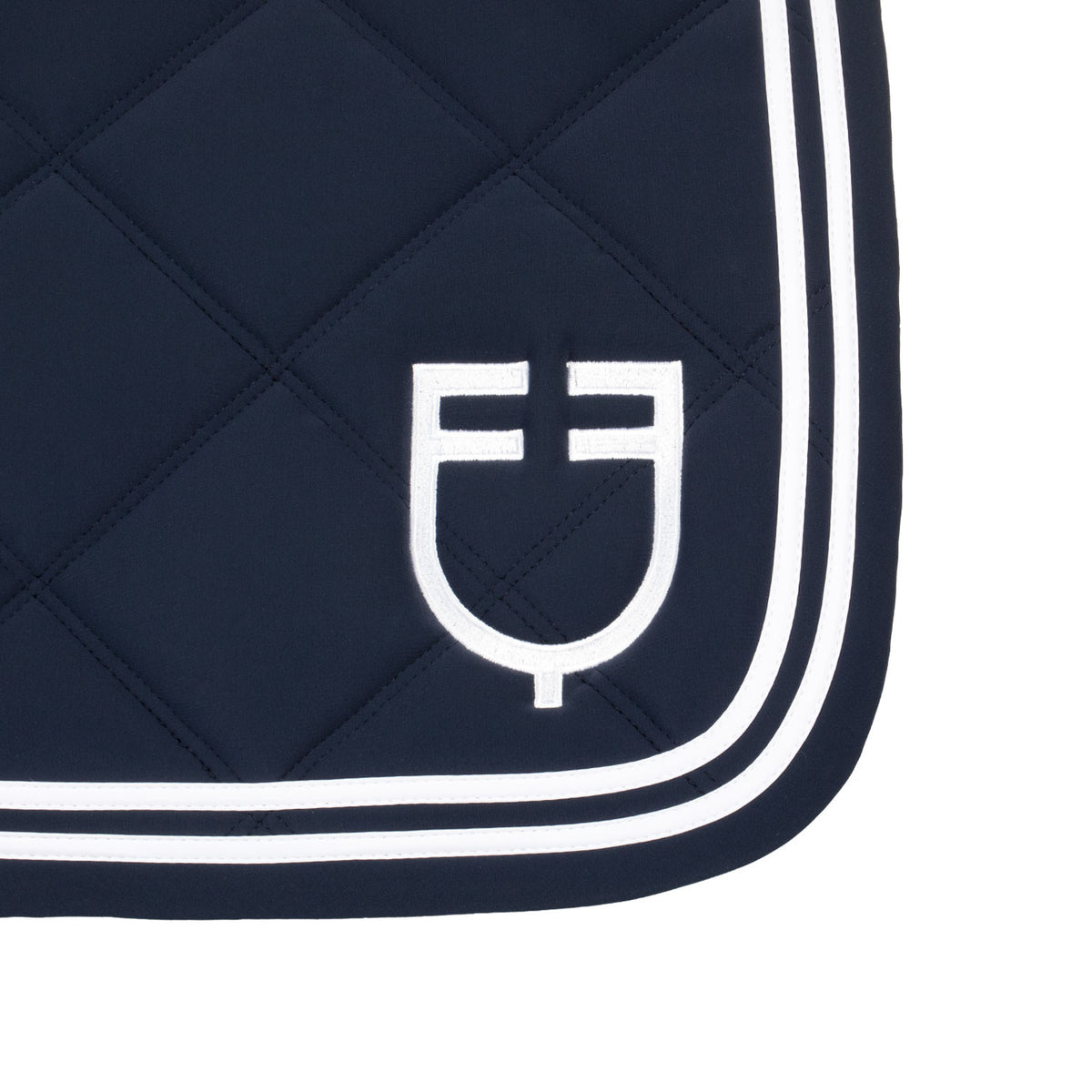 Equestro Double Stripes Jumping Saddle Pad In Technical Fabric