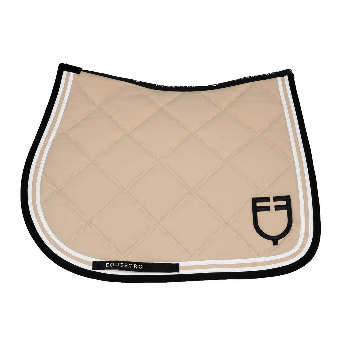 Equestro Double Stripes Jumping Saddle Pad In Technical Fabric