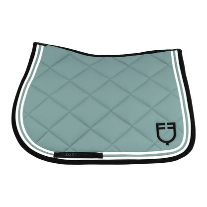Equestro Double Stripes Jumping Saddle Pad In Technical Fabric