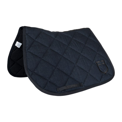 Jumping saddle pad in denim-effect technical fabric.