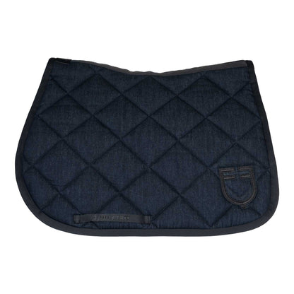 Equestro Jumping Saddle Pad In Denim-Effect Technical Fabric