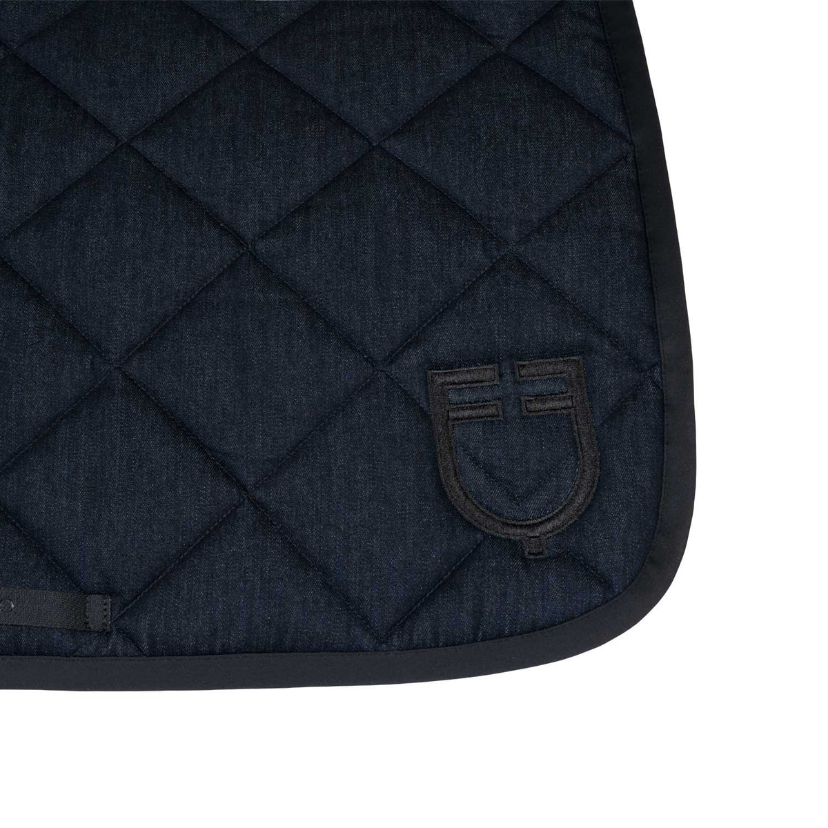 Equestro Jumping Saddle Pad In Denim-Effect Technical Fabric