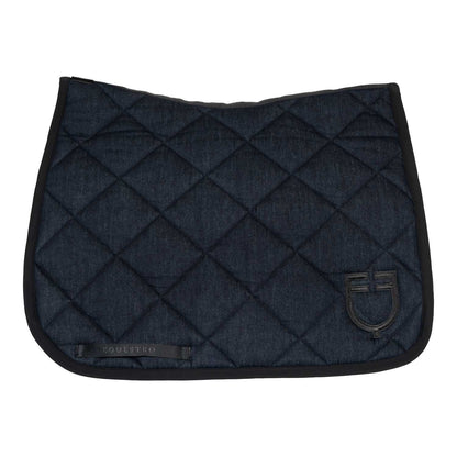 Equestro Dressage Saddle Pad In Denim-Effect Technical Fabric
