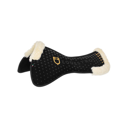 Ecowool memory foam pad with silicone grip and logo.