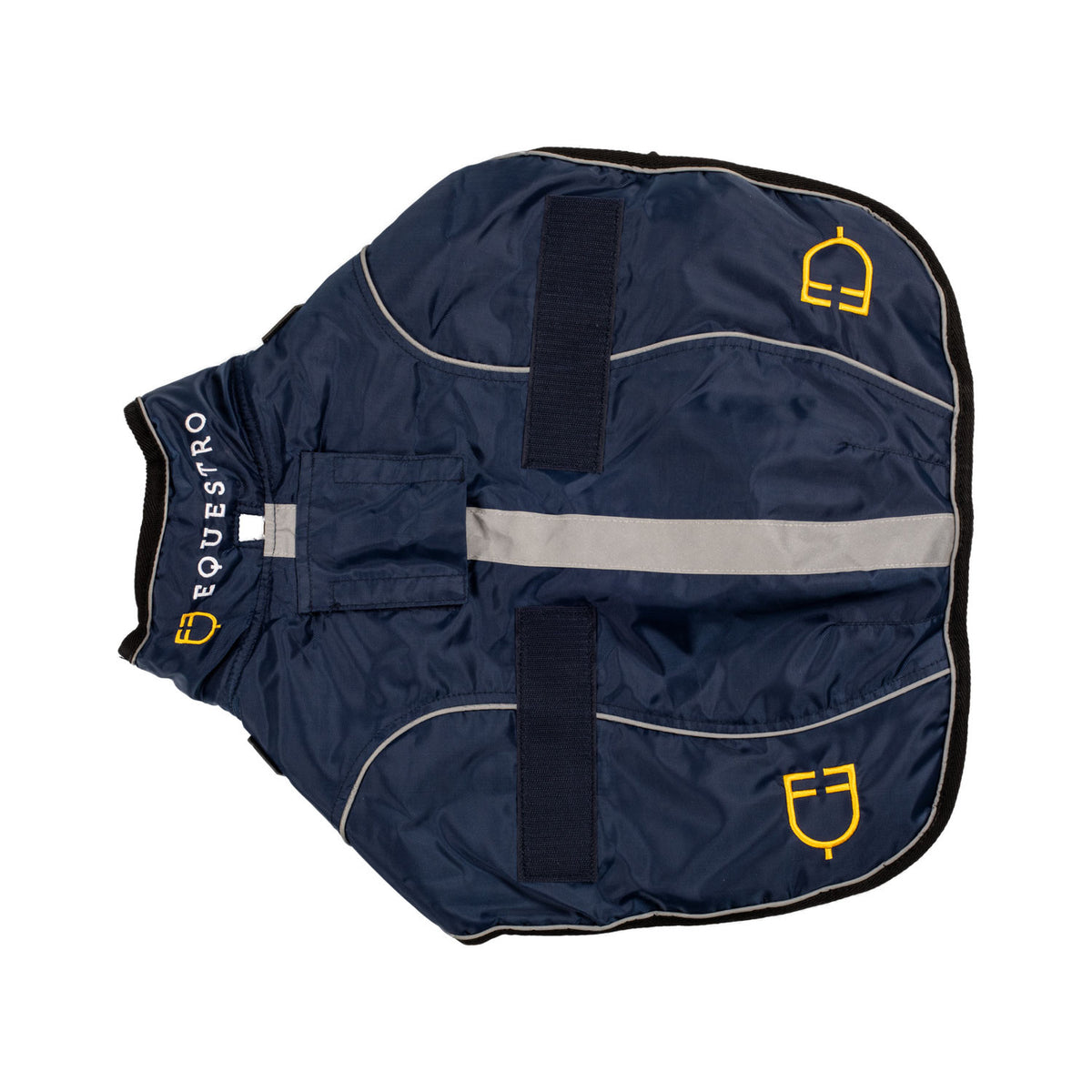 Dog coat with reflective piping