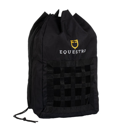 Hay bag with embroidered logo.