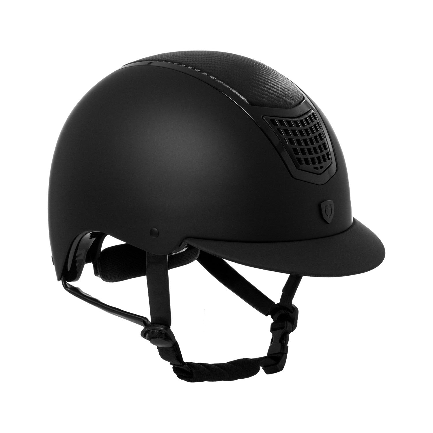 Unisex helmet carbon insert and shiny frame homologation EN 1384-2023.