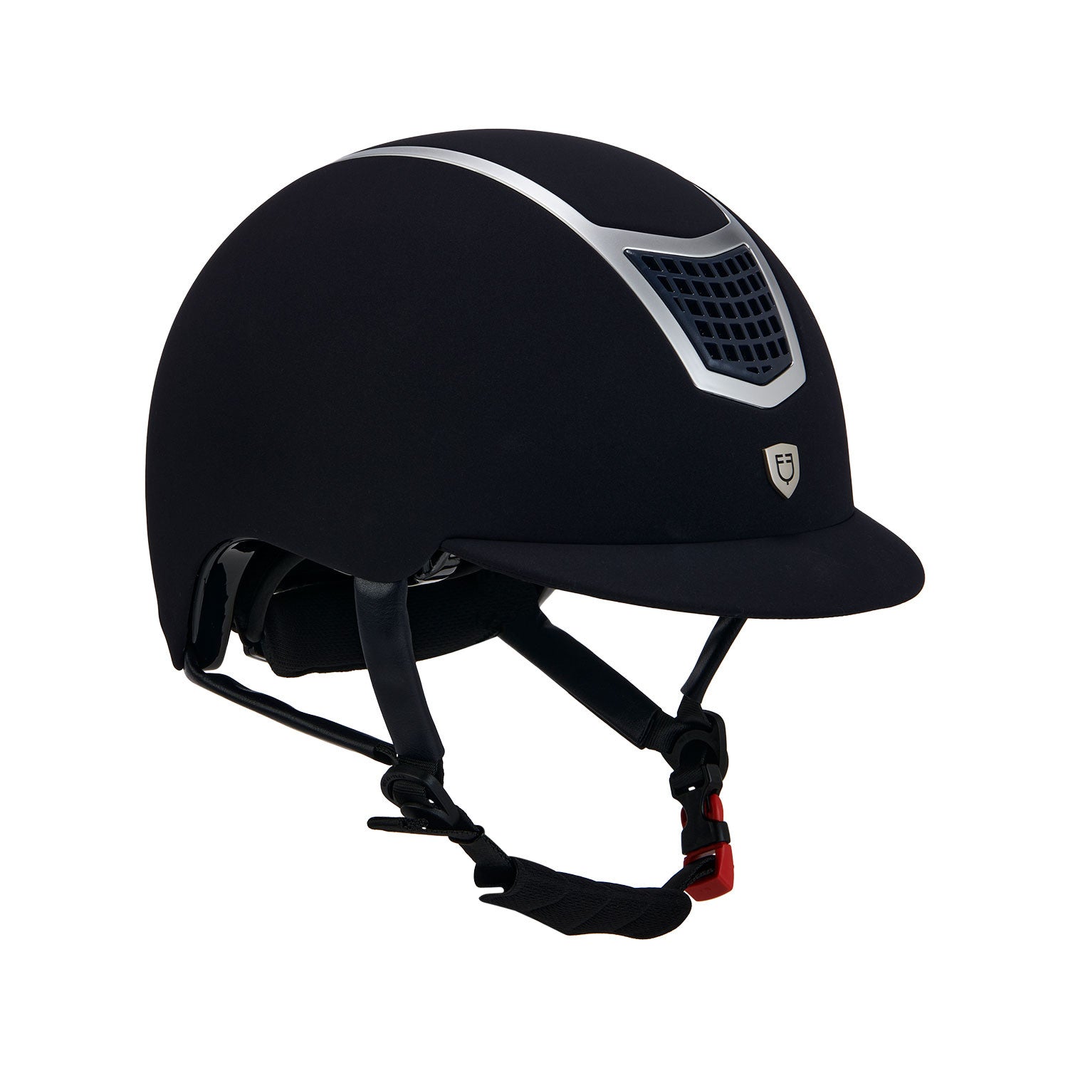 Helmet with colored velvet frame.