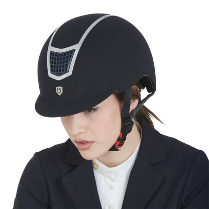 Helmet with colored velvet frame