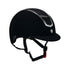 Ultra-light velvet helmet with rhinestones.