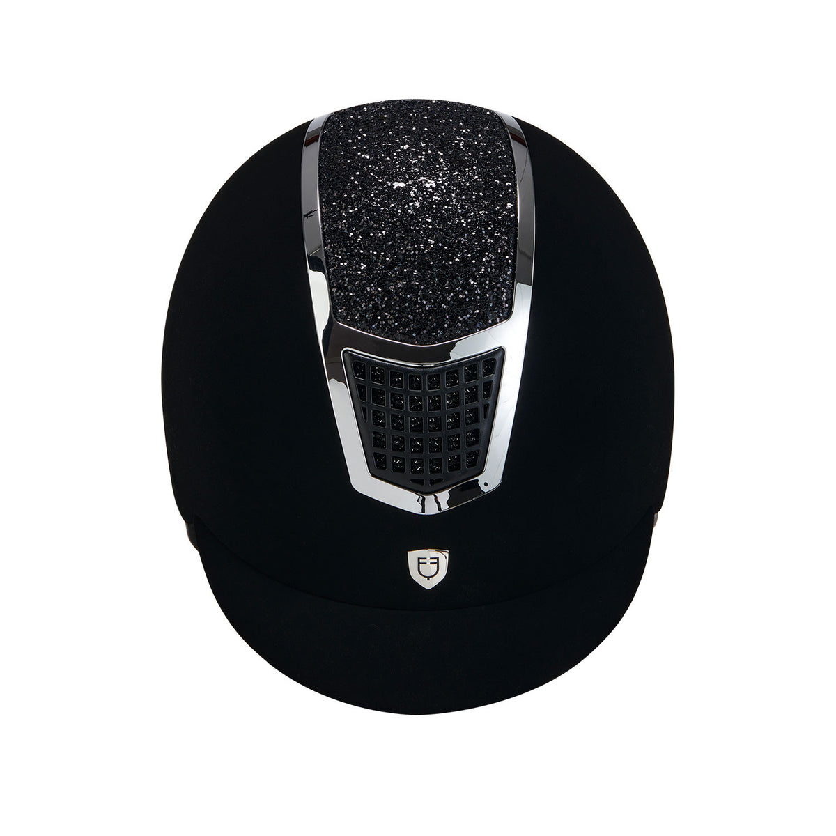 Ultra-light velvet helmet with rhinestones